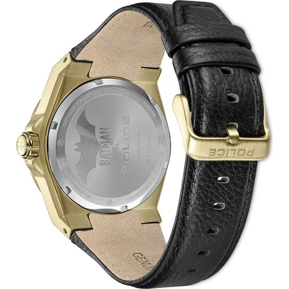Police Batwing Batman Special Edition Quartz Black Dial Gold-Tone Watch (PEWGA0090006)