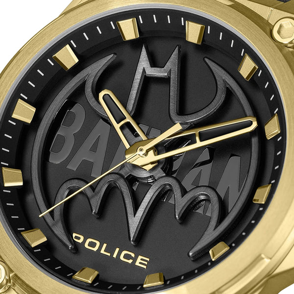 Police Batwing Batman Special Edition Quartz Black Dial Gold-Tone Watch (PEWGA0090006)