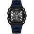 Police Disruptor I PEWGM0072001 quartz skeletonised watch with 45mm black PVD octagonal case and navy blue silicone strap