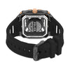 Police Gun Transparent Skeleton Dial Men's Watch with Rose Gold Bezel and Black Rubber Strap PEWGM0072002 - Cassim & Co South Africa