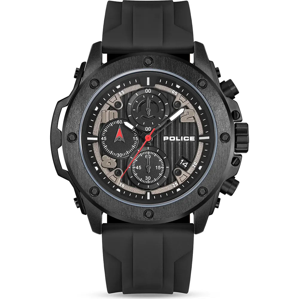 Police Clout Orb Quartz Chronograph Black Dial 50.4mm with 4 Interchangeable Straps (PEWGO00777X1)