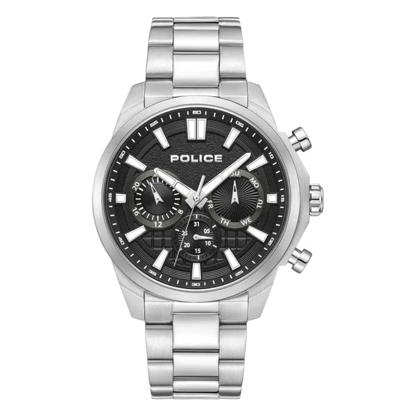 Police Rangy Multifunction Chronograph Black Dial Stainless Steel Watch (PEWJK0021001)