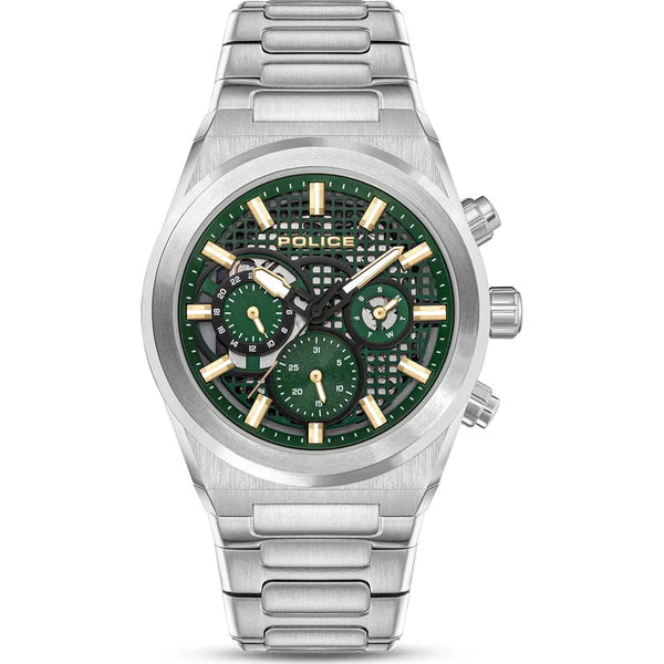 Police Eclipse Quartz Chronograph Green Dial Stainless Steel Watch (PEWJK2226708)