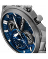 Police Reactor Quartz Chronograph Blue Dial Gunmetal Stainless Steel Watch (PEWGK0039205)