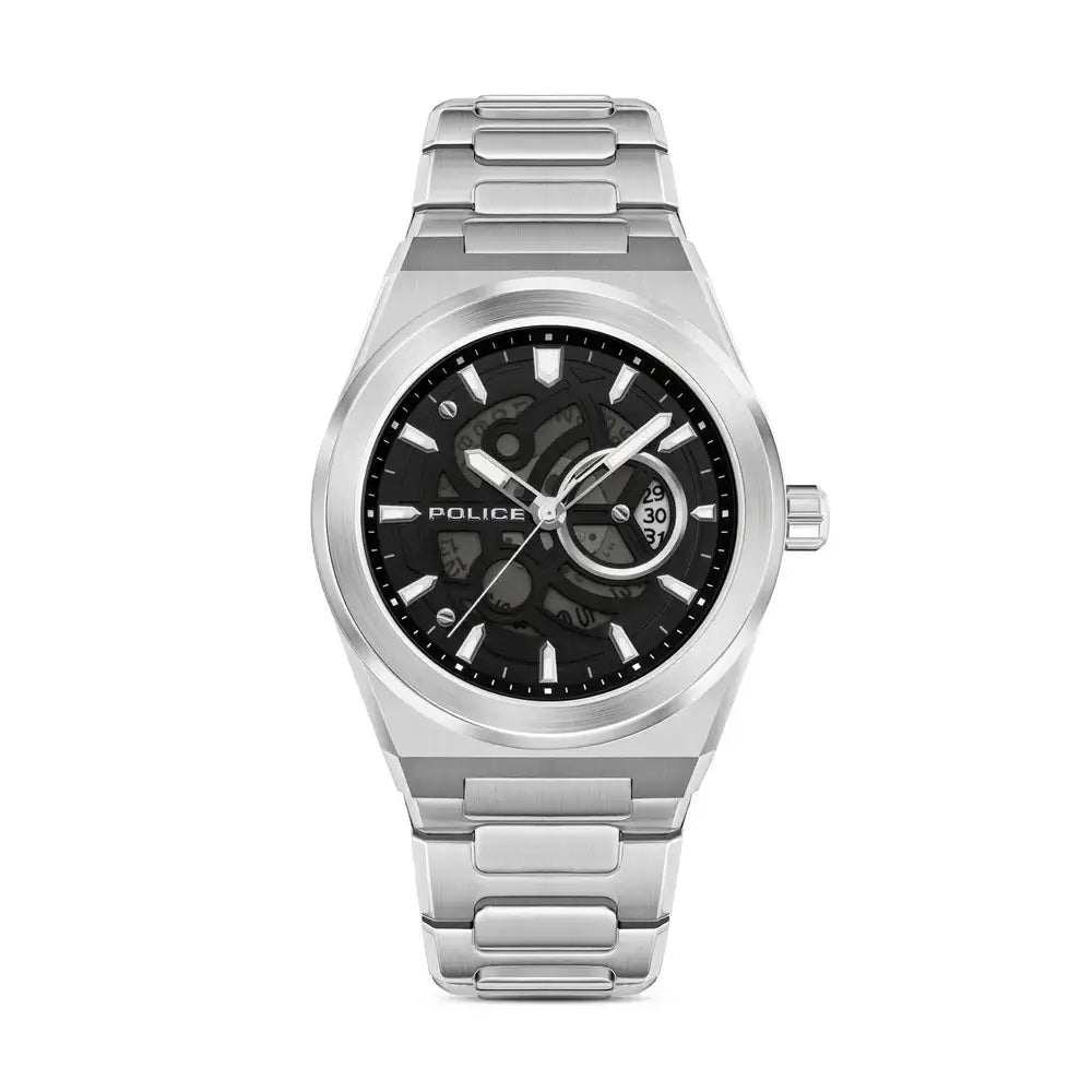 Police Ofset PEWJH2228007 mens quartz watch with 45mm stainless steel case and black multi-function dial