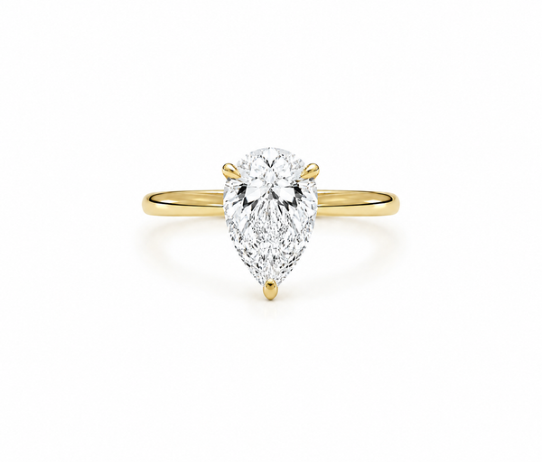 9ct Yellow Gold 1ct Pear Lab Grown Diamond Ring