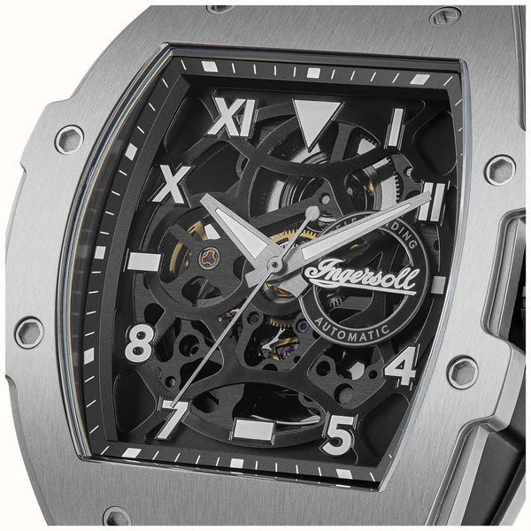 Ingersoll The Play Automatic Skeleton Dial Stainless Steel Watch on Rubber Strap (I15301)