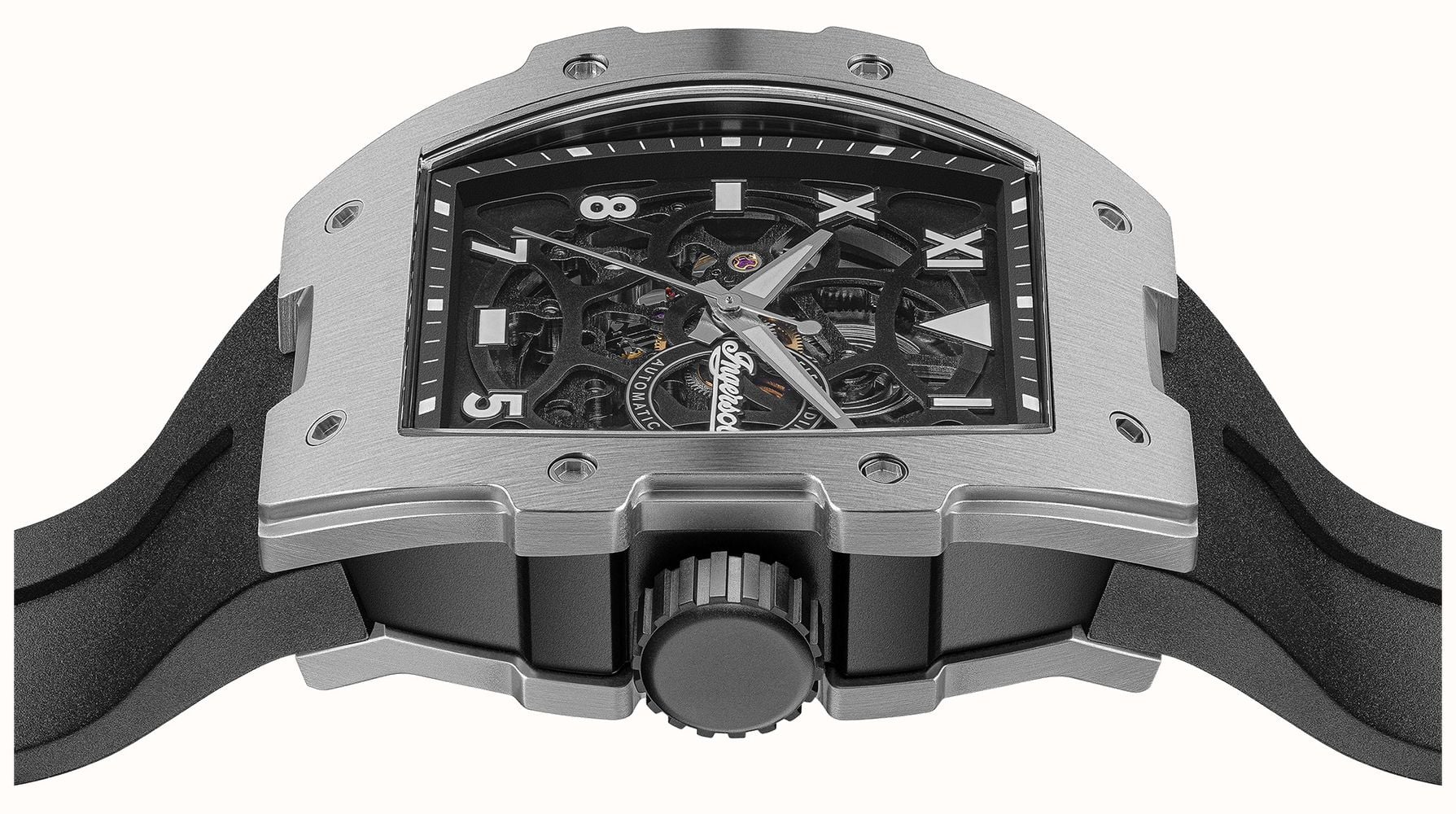 Ingersoll The Play Automatic Skeleton Dial Stainless Steel Watch on Rubber Strap (I15301)