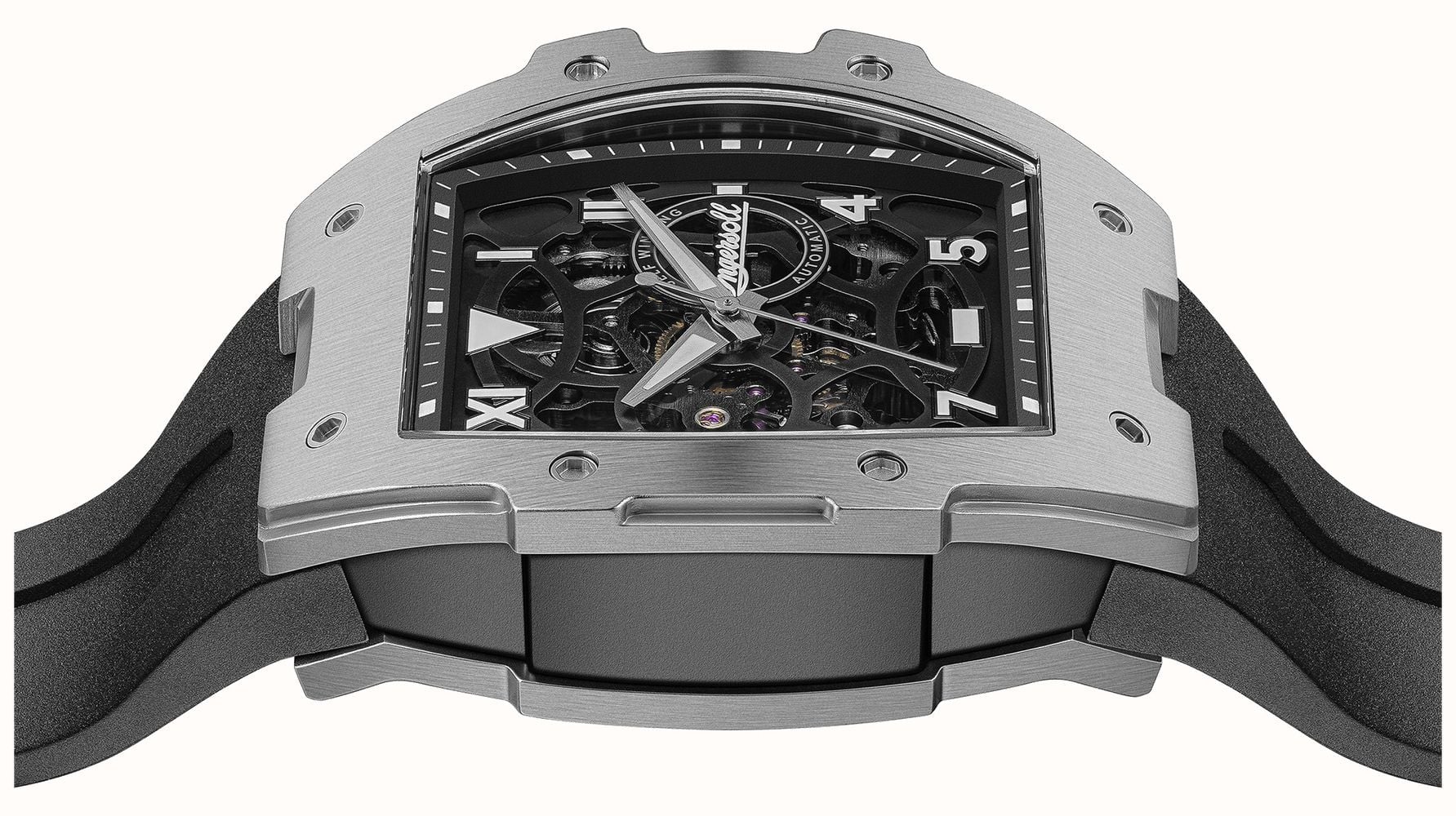 Ingersoll The Play Automatic Skeleton Dial Stainless Steel Watch on Rubber Strap (I15301)