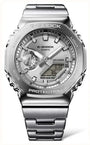 Casio G-Shock G-Steel GM-2110D-7ADR silver stainless steel analog-digital watch with integrated bracelet and hybrid display
