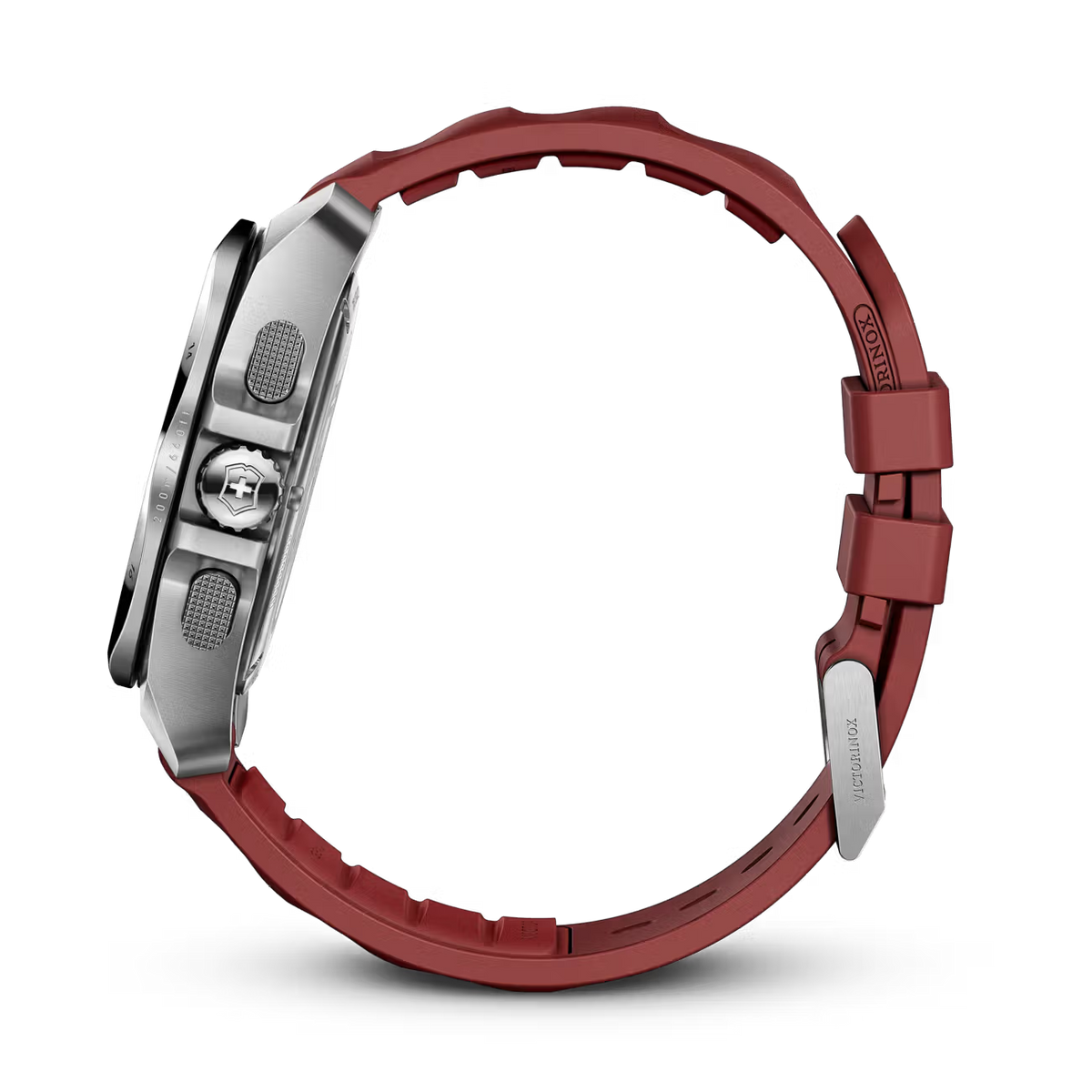 Victorinox I.N.O.X. Chrono 43mm Red Dial Rubber Strap Watch VIC241986 - Cassim & Co South Africa
