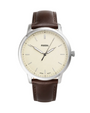 Fossil FS5439 watch front view showing champagne dial and stick indices