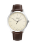 Fossil FS5439 watch front view showing champagne dial and stick indices