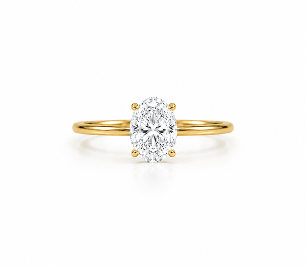 9ct Yellow Gold 1ct Oval Lab Grown Diamond Ring