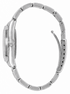 Integrated stainless steel bracelet with polished centre links and fold-over clasp