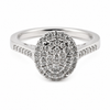 9ct White Gold Oval Halo Diamond Engagement Ring 1102012
