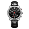 Rotary Henley Quartz Chronograph Black Dial Stainless Steel Watch on Leather Strap (GS05083/04)