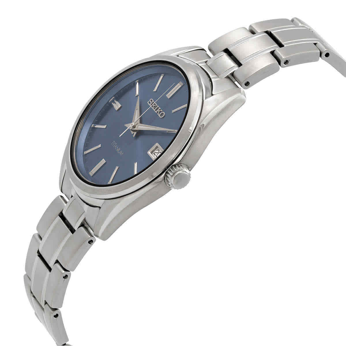 Seiko SUR371P1 Quartz Blue Dial Titanium Date Watch (SUR371P1)