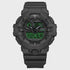 Casio G-Shock GA-700BEG-1ADR black resin analogue-digital quartz watch with electric green LCD display and shock resistant construction