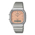 Casio Vintage AQ-240E-4ADF analogue-digital quartz watch with rose dial and stainless steel bracelet
