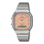 Casio Vintage AQ-240E-4ADF analogue-digital quartz watch with rose dial and stainless steel bracelet