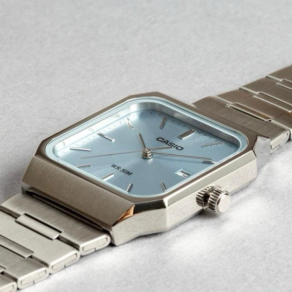 Casio MTP-B185D Quartz Blue Dial Stainless Steel Watch (MTP-B185D-2AV2DF)