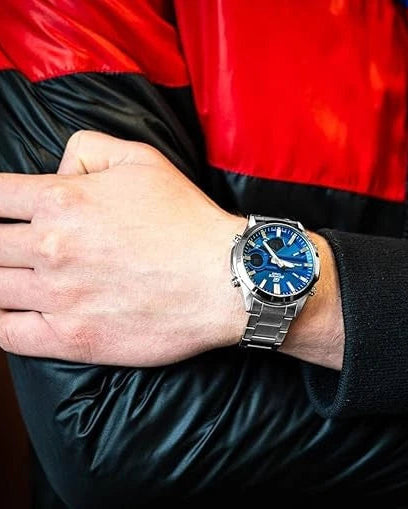 Casio Edifice Quartz Analog-Digital Blue Dial Stainless Steel Watch (EFV-C120D-2ADF)