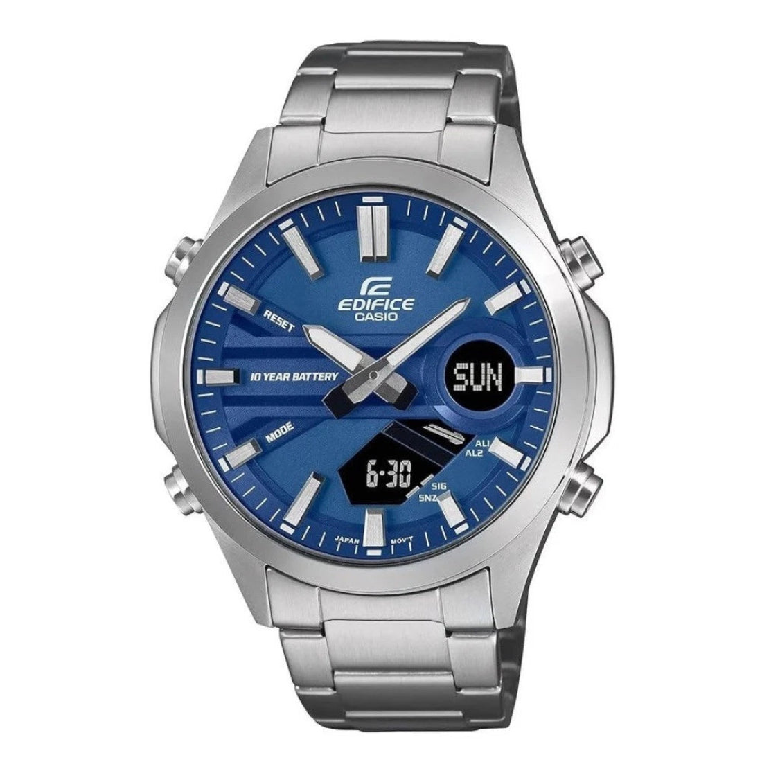 Casio Edifice Quartz Analog-Digital Blue Dial Stainless Steel Watch (EFV-C120D-2ADF)