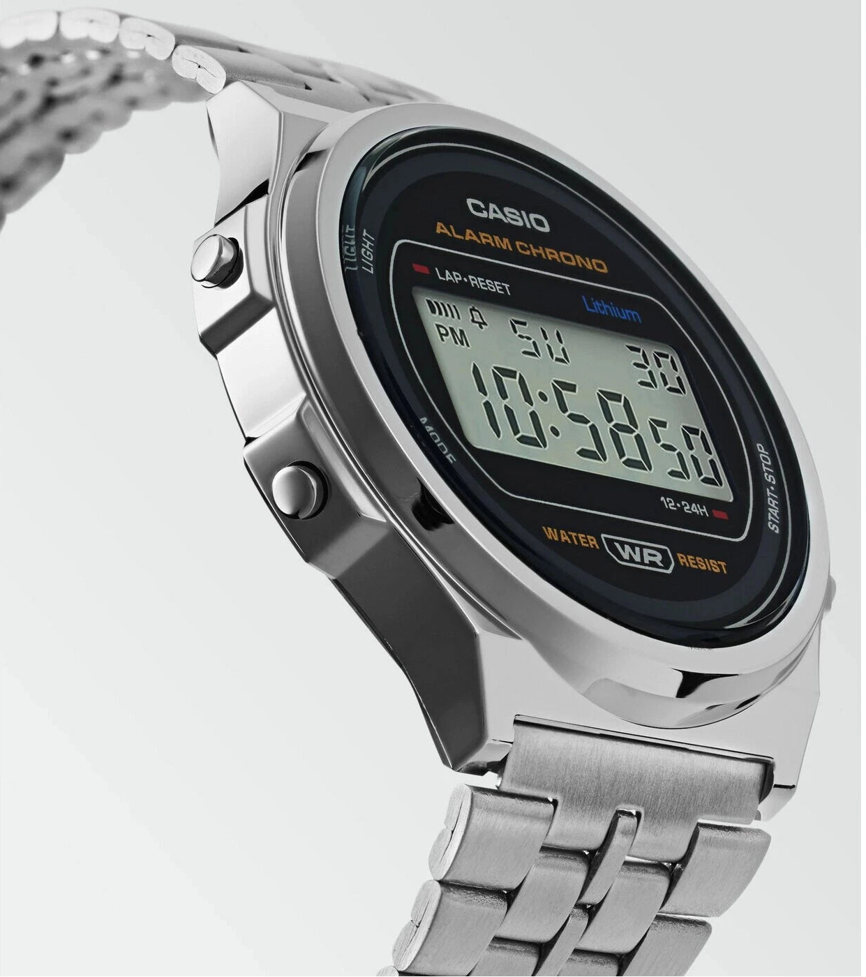 Casio Vintage A171WE-1A Digital Chronograph Alarm Stainless Steel Watch (A171WE-1A)
