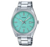 Casio MTP-1302PD Quartz Turquoise Blue Dial Stainless Steel Watch (MTP-1302PD-2A2VDF)