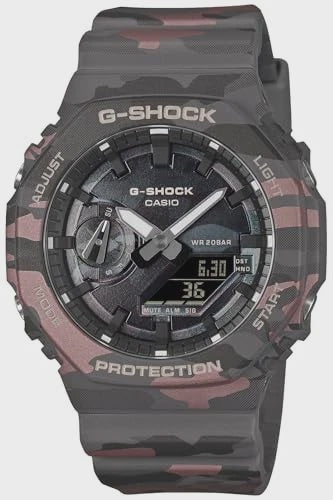 Casio G-Shock Red Camo-GA2100CMD-8ADR