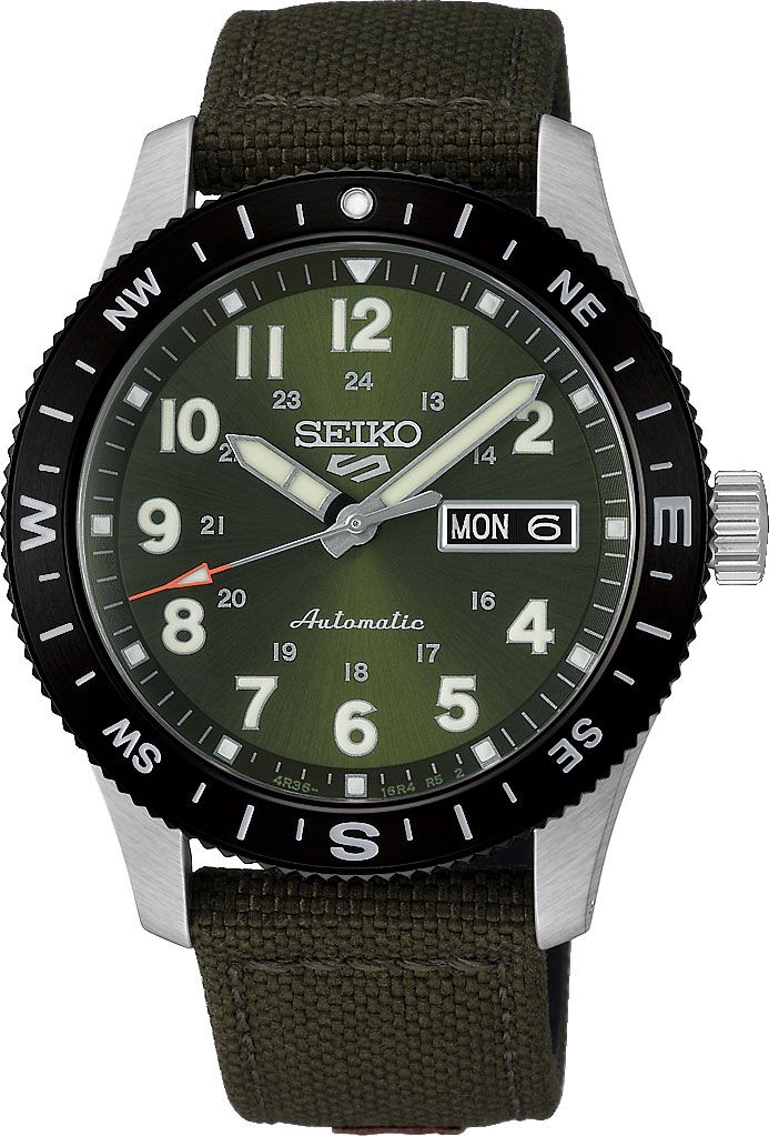 Seiko 5 Sports Field Series Automatic Khaki Dial Compass Bezel Nylon Strap Watch (HDB008K1)