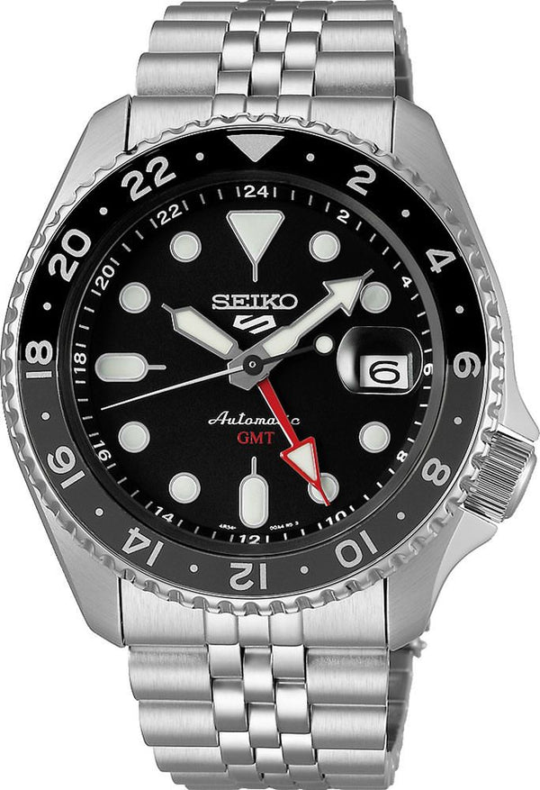 Seiko 5 Sports GMT Automatic Black Dial Stainless Steel Watch (SSK001K1)