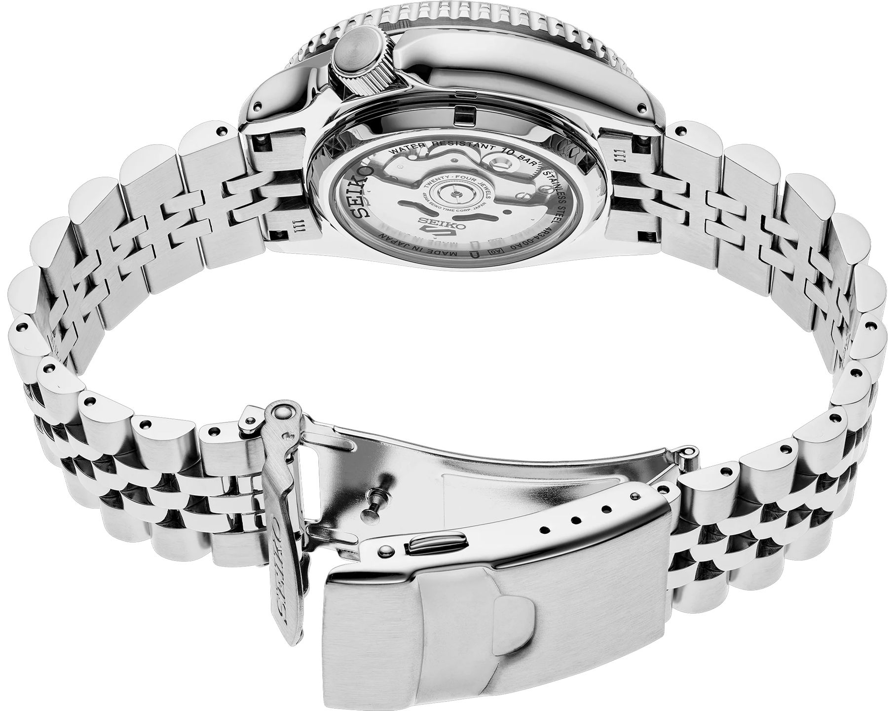 Seiko 5 Sports GMT Automatic Black Dial Stainless Steel Watch (SSK001K1)