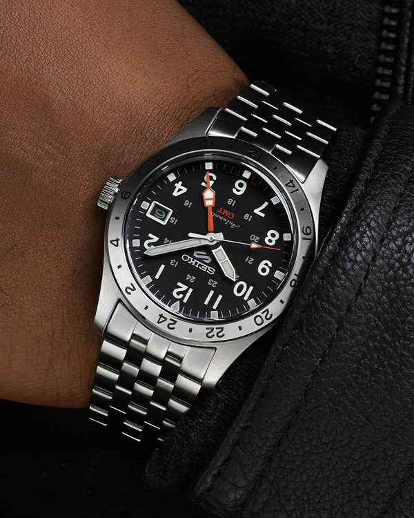 Seiko 5 Sports Field Deploy Automatic GMT Black Dial Stainless Steel Watch (SSK023K1)
