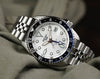 Seiko 5 Sports GMT Automatic White Dial Stainless Steel Watch Black Blue Bezel (SSK033K1)