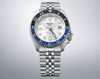Seiko 5 Sports GMT Automatic White Dial Stainless Steel Watch Black Blue Bezel (SSK033K1)