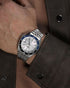 Seiko SSK033K1 steel bracelet and round case from the front