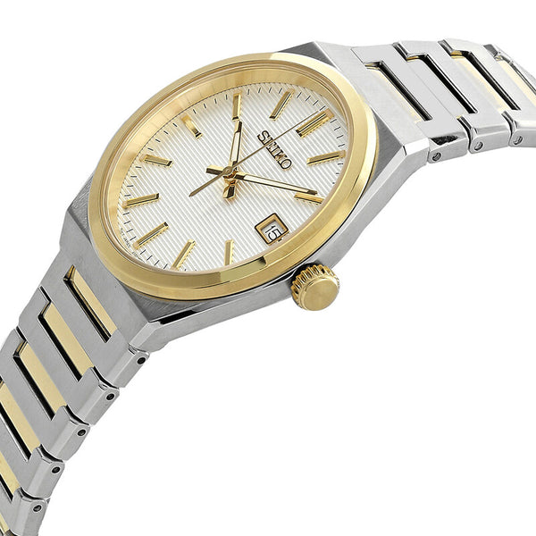 Seiko Classic Quartz White Dial Two-Tone Stainless Steel Watch (SUR558P1)