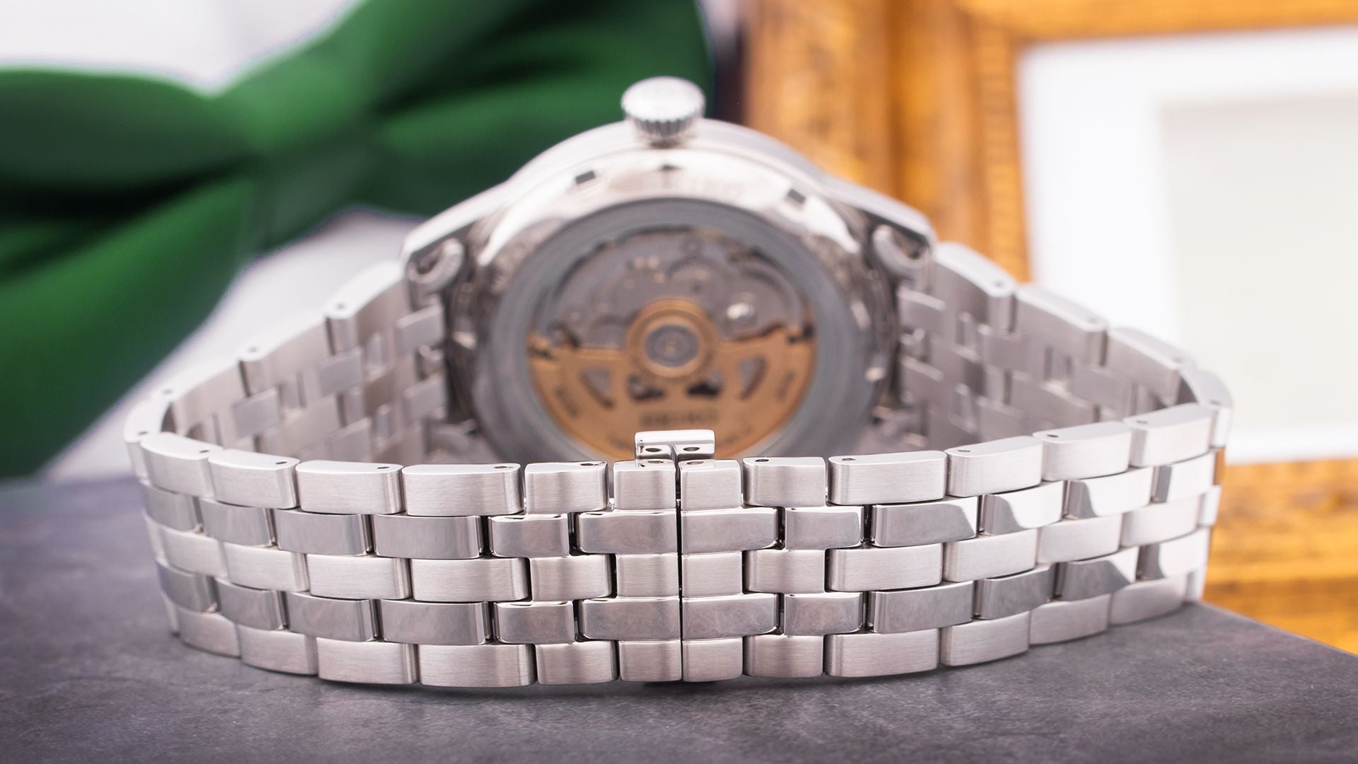 Seiko Presage Cocktail Time Automatic Green Sunburst Dial Stainless Steel Watch (SRPE15J1) - Cassim & Co South Africa