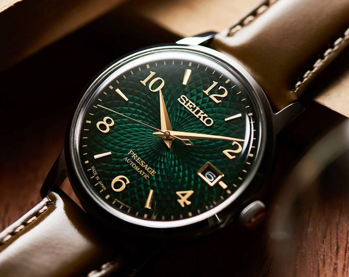 Seiko Presage Cocktail Time Mojito Automatic Green Dial Stainless Steel Watch (SRPE45J1)