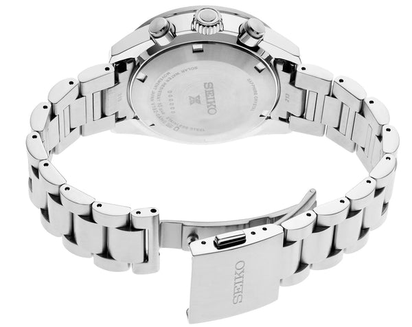 Seiko Prospex Speedtimer Solar Chronograph Panda Dial Stainless Steel Watch (SSC911P1)