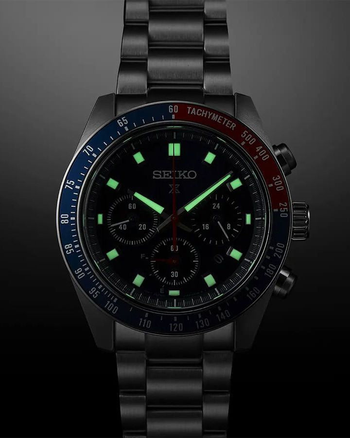 Seiko Prospex Speedtimer Solar Chronograph Blue Dial Stainless Steel Watch (SSC913P1)