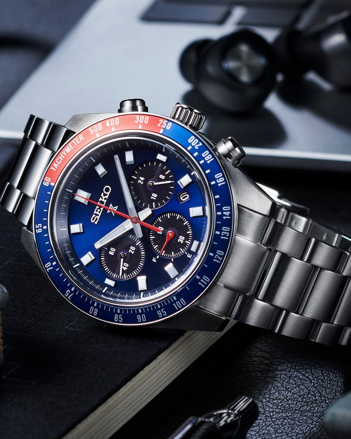 Seiko Prospex Speedtimer Solar Chronograph Blue Dial Stainless Steel Watch (SSC913P1)