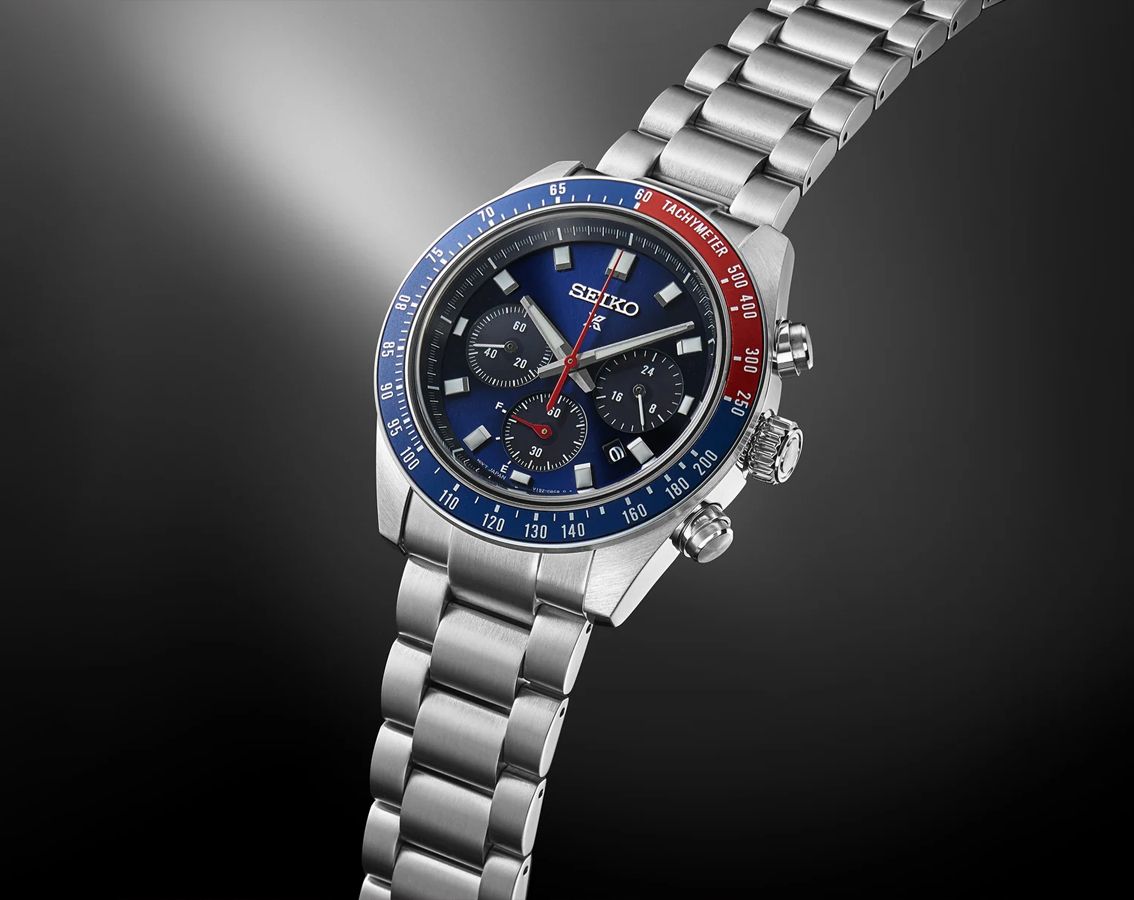 Seiko Prospex Speedtimer Solar Chronograph Blue Dial Stainless Steel Watch (SSC913P1)