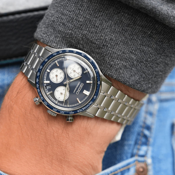 Seiko SSB477P1 Chronograph Men’s Watch – 38.7mm Blue Dial, Quartz 8T63 Movement, Stainless Steel - Cassim & Co South Africa