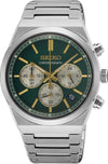 Seiko Sport Chronograph Quartz Green Dial Stainless Steel Watch (SSB461P1)