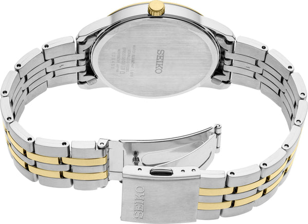 Seiko Essentials Quartz White Dial Two-Tone Stainless Steel Watch (SUR402P1)