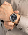 Seiko Solar Black Dial Day-Date Stainless Steel Watch (SNE527P1)