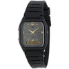 Casio Standard AW-48HE-8AVDF ana-digi quartz watch with grey dial, gold-tone indices, and black resin strap on white background